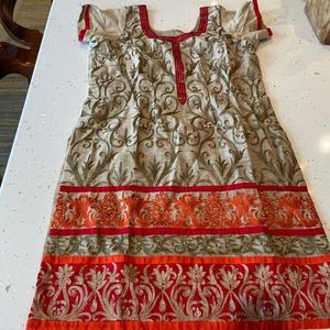 Traditional Raw Silk New embroidery dress